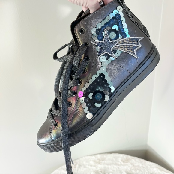 Coach Patch Sequined High Top Sneaker Gun Metal  MSRP: $395.00 - Picture 9 of 9